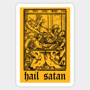 Hail Satan Vintage Illustration Art Sticker